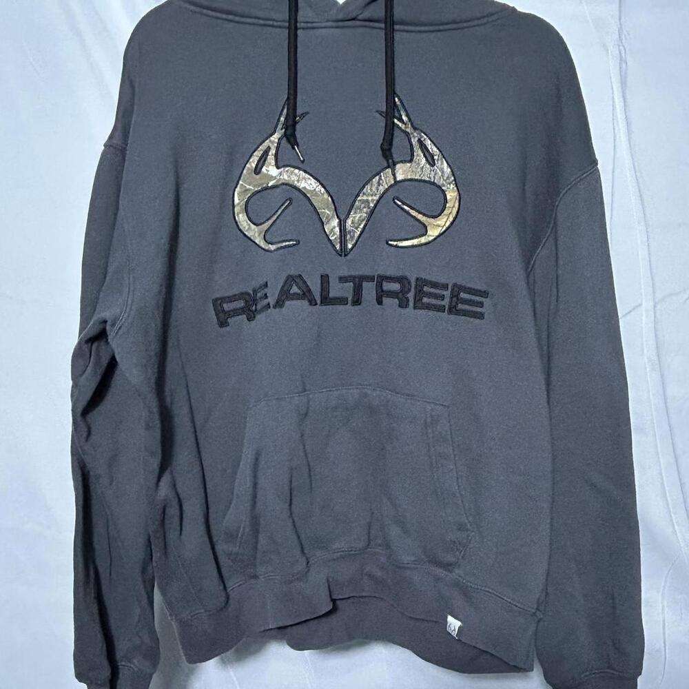 Realtree Men's Grey and Black Hoody
